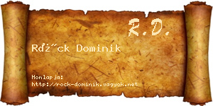 Röck Dominik névjegykártya