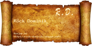 Röck Dominik névjegykártya